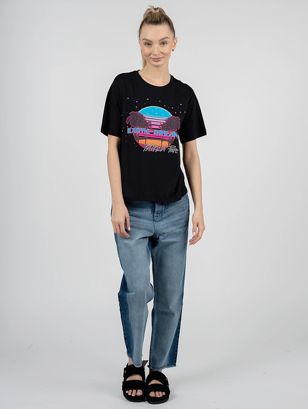 T-shirt ubierzsie.com z krótkim rękawem z okrągłym dekoltem w młodzieżowym stylu