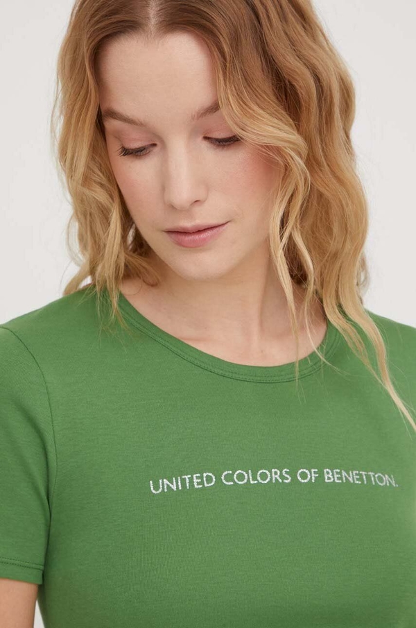 T-shirt United Colors Of Benetton z krótkim rękawem z bawełny