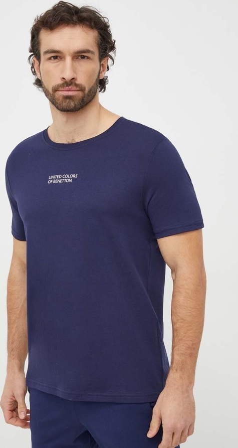 T-shirt United Colors Of Benetton z nadrukiem z krótkim rękawem z bawełny
