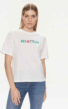 T-shirt United Colors Of Benetton z okrągłym dekoltem z krótkim rękawem