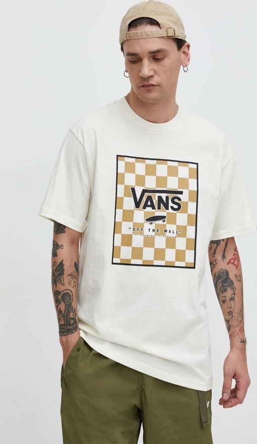T-shirt Vans z bawełny w młodzieżowym stylu z nadrukiem