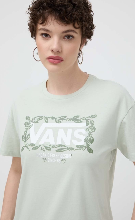 T-shirt Vans z krótkim rękawem z bawełny w młodzieżowym stylu