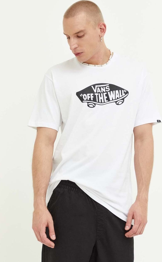 T-shirt Vans z krótkim rękawem z nadrukiem z bawełny