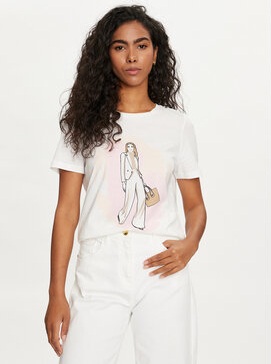 T-shirt Vero Moda w młodzieżowym stylu z nadrukiem z okrągłym dekoltem