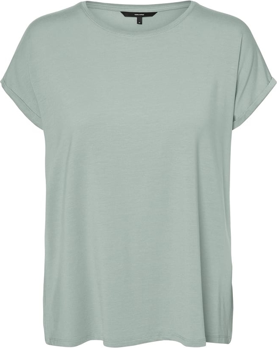 T-shirt Vero Moda z bawełny z okrągłym dekoltem z krótkim rękawem