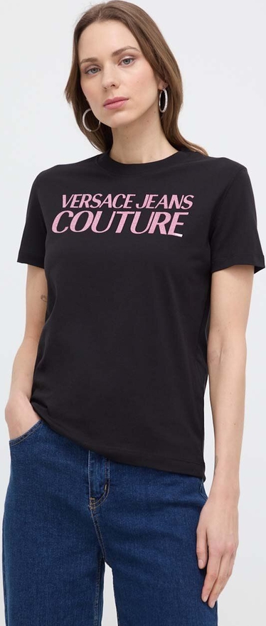 T-shirt Versace Jeans z bawełny z krótkim rękawem w młodzieżowym stylu