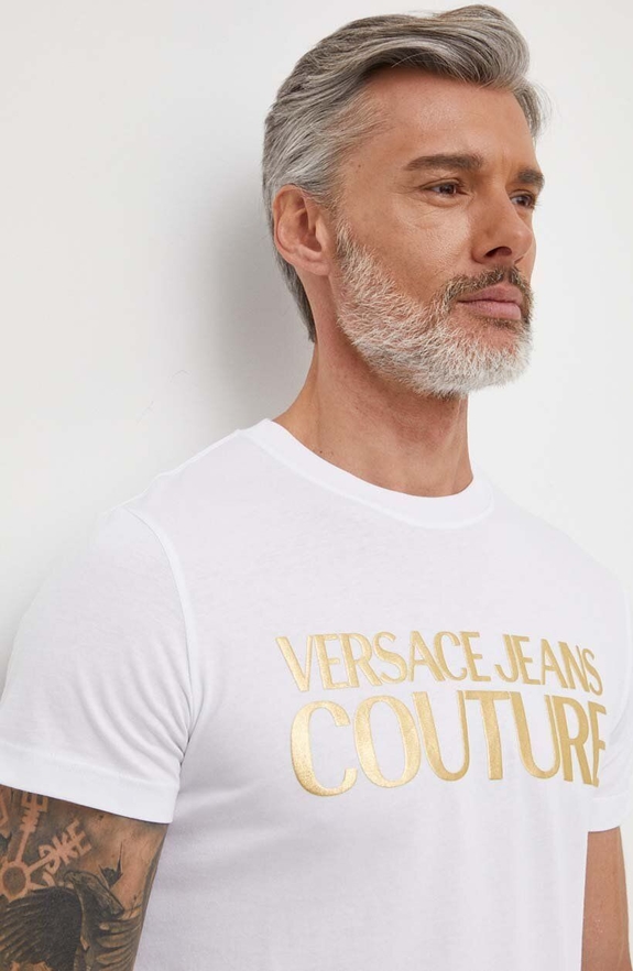 T-shirt Versace Jeans z bawełny z nadrukiem