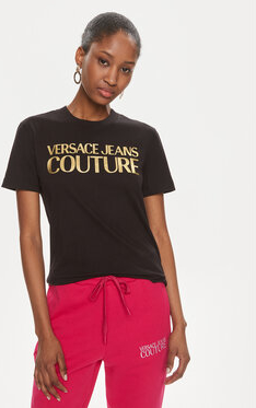 T-shirt Versace Jeans z krótkim rękawem z okrągłym dekoltem w młodzieżowym stylu