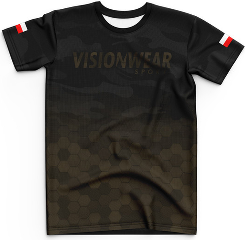 T-shirt Vision Wear Sport z tkaniny z krótkim rękawem