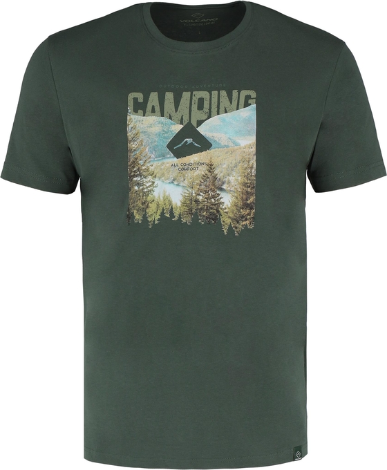 T-shirt Volcano w młodzieżowym stylu z tkaniny z nadrukiem
