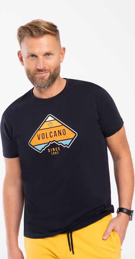 T-shirt Volcano z nadrukiem z bawełny w młodzieżowym stylu