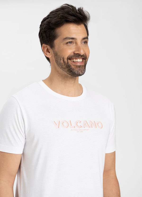 T-shirt Volcano z nadrukiem z krótkim rękawem w młodzieżowym stylu