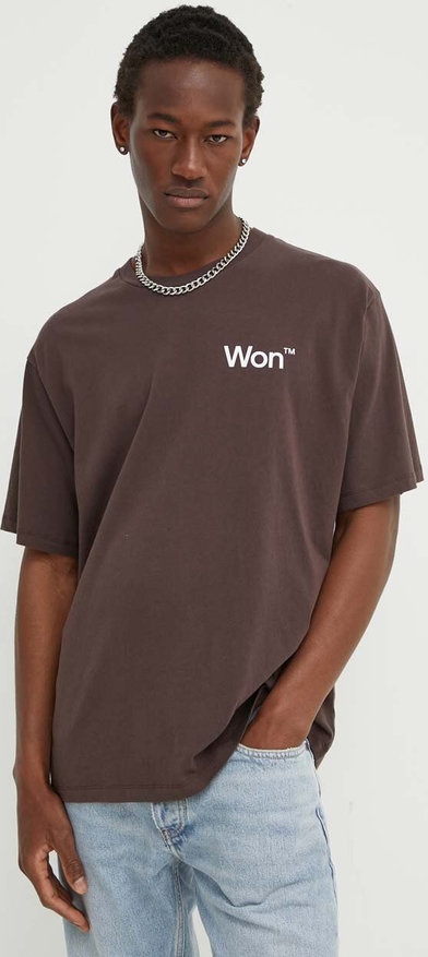T-shirt Won Hundred w sportowym stylu z nadrukiem z bawełny