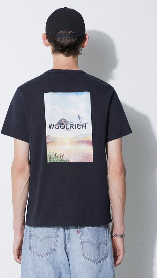 T-shirt Woolrich z bawełny z nadrukiem