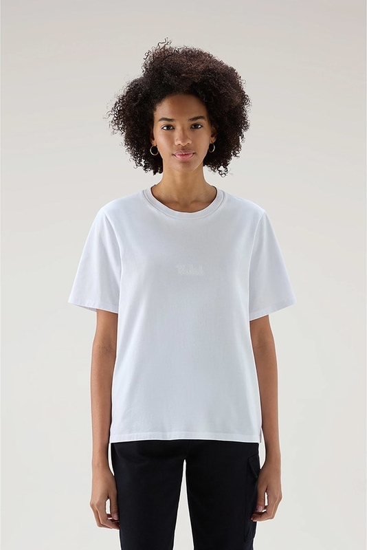 T-shirt Woolrich z okrągłym dekoltem z krótkim rękawem w stylu casual