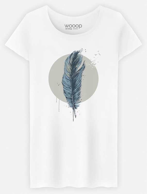 T-shirt Wooop z okrągłym dekoltem z bawełny z krótkim rękawem
