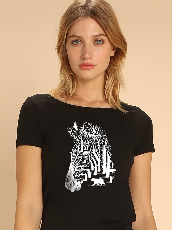 T-shirt Wooop z okrągłym dekoltem z krótkim rękawem z bawełny