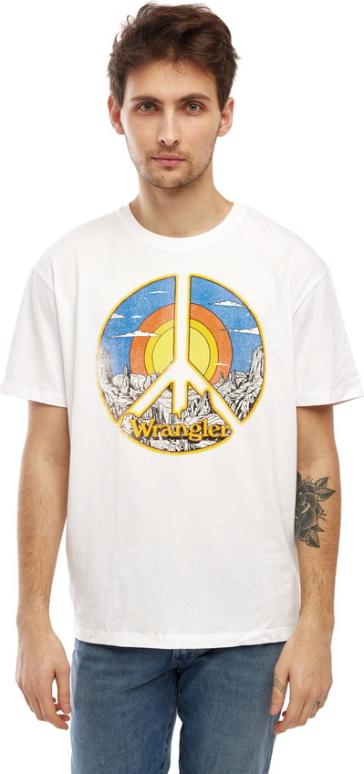 T-shirt Wrangler w młodzieżowym stylu z krótkim rękawem