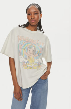 T-shirt Wrangler w młodzieżowym stylu z okrągłym dekoltem z krótkim rękawem