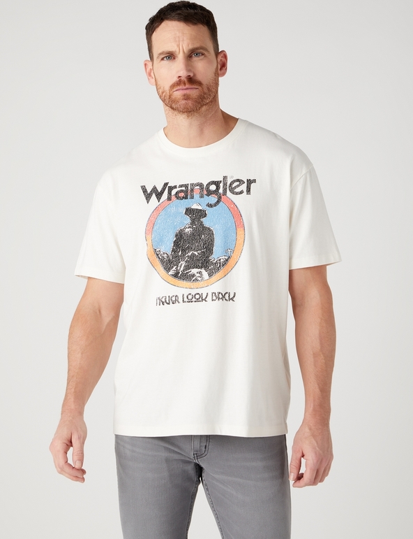 T-shirt Wrangler z nadrukiem w młodzieżowym stylu