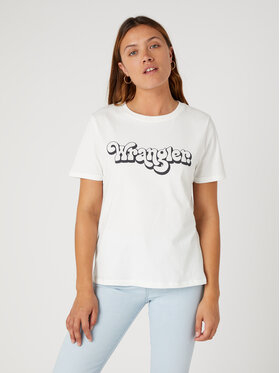 T-shirt Wrangler z okrągłym dekoltem w młodzieżowym stylu