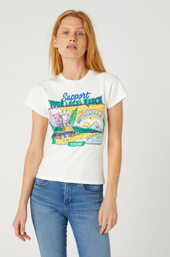 T-shirt Wrangler z okrągłym dekoltem w młodzieżowym stylu z krótkim rękawem