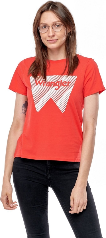 T-shirt Wrangler z okrągłym dekoltem z bawełny z krótkim rękawem