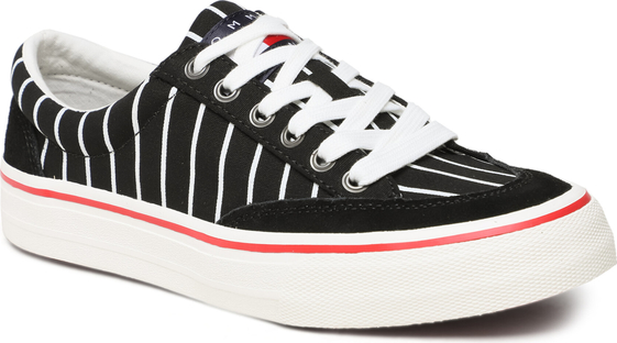Tenisówki Tommy Jeans - Skate Canvas Stripes EM0EM01153 Black BDS