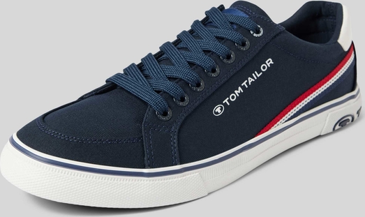 Tom Tailor Sneakersy z paskami w kontrastowym kolorze model ‘Basic Canvas Stripe’