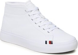 Tommy Hilfiger Sneakersy Elevated Vulc Leather Mid FM0FM04419 Biały