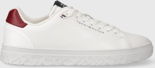 Tommy Hilfiger sneakersy skórzane COURT THICK CUPSOLE LEATHER kolor biały FM0FM04830