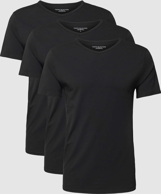 Tommy Hilfiger T-shirt z zaokrąglonym dekoltem w serek w zestawie 3 szt.