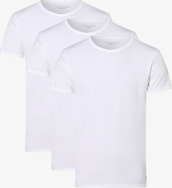 Tommy Hilfiger T-shirty pakowane po 3 szt. Mężczyźni Bawełna biały jednolity
