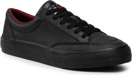 Tommy Jeans Sneakersy Skate Leather Vulc EM0EM00881 Czarny