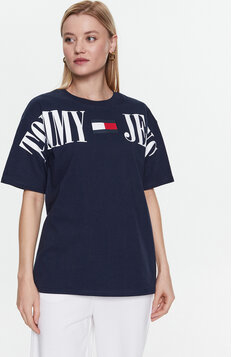 Tommy Jeans T-Shirt Archive DW0DW15459 Granatowy Oversize