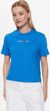 Tommy Jeans T-Shirt Serif Linear DW0DW15049 Niebieski Regular Fit