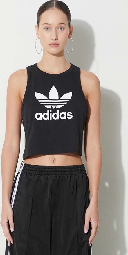 Top Adidas Originals z bawełny z okrągłym dekoltem w sportowym stylu
