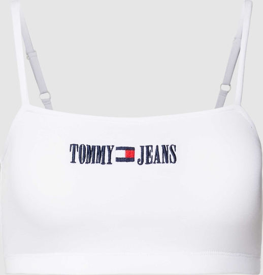 Top Tommy Jeans z bawełny z okrągłym dekoltem w młodzieżowym stylu