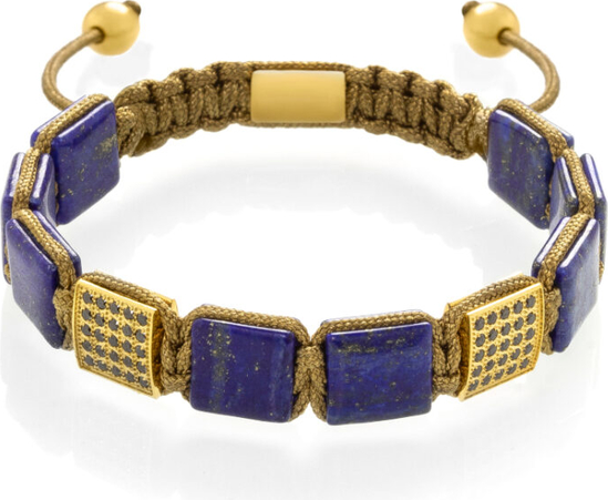 Trimakasi Lapis lazuli złota bransoletka z płaskich koralików