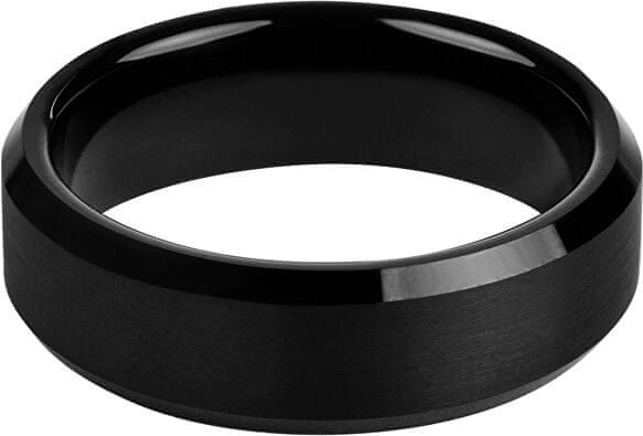 Troli Czarny pierścionek z wolframu (Obwód 52 mm)