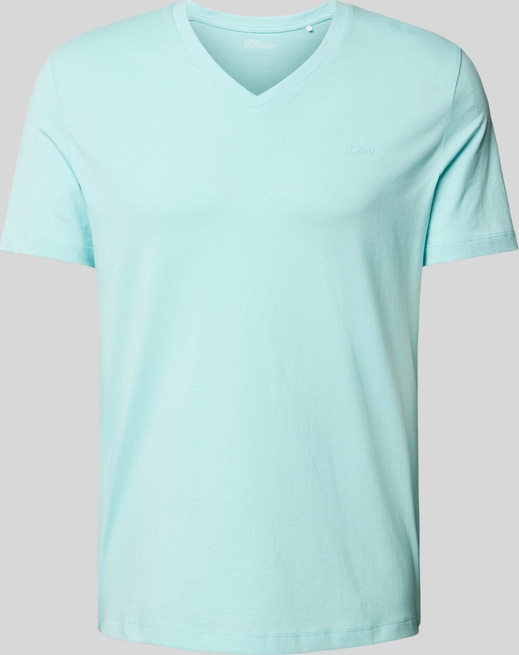 Turkusowy t-shirt S.Oliver w stylu casual z nadrukiem