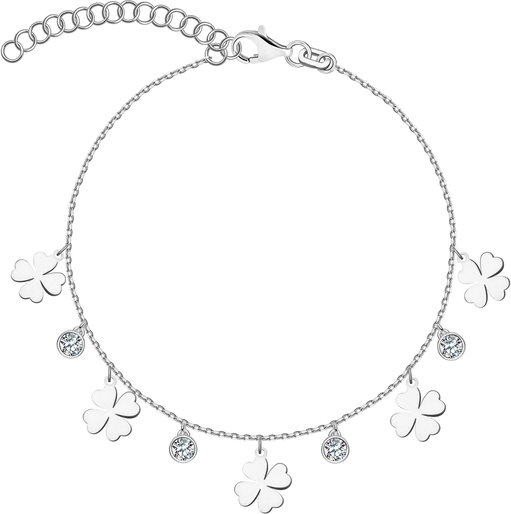 Unique - Biżuteria Yes Bransoletka srebrna z cyrkoniami - koniczyny - Unique