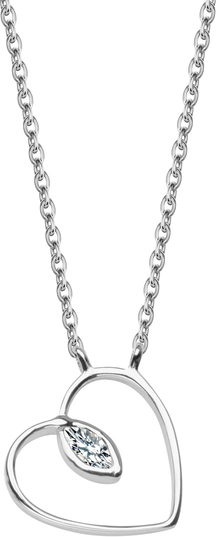 Unique - Biżuteria Yes Naszyjnik srebrny z cyrkoniami - serce - Unique