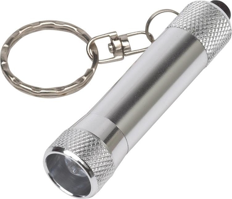 Upominkarnia Brelok z latarką LED FLARE, srebrny