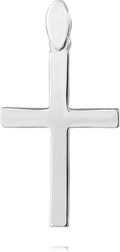 Valerio Delikatny rodowany srebrny gładki polerowany krzyżyk krzyż srebro 925 KS0198C