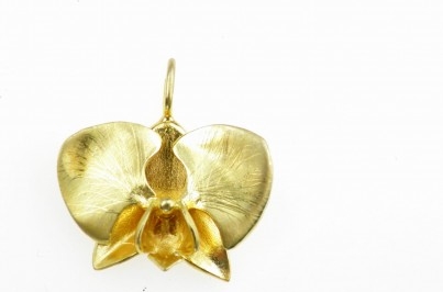 Venus Galeria Wisiorek srebrny - Złota orchidea mała