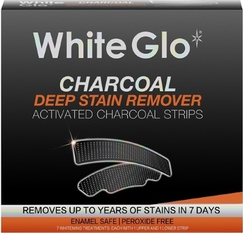 White Glo, Charcoal Teeth Whitening Strips, paski wybielające z aktywnym węglem, 7 szt.