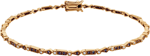 Wiktoriańska - Biżuteria Yes Bransoletka złota z diamentami i szafirami - Kolekcja Wiktoriańska