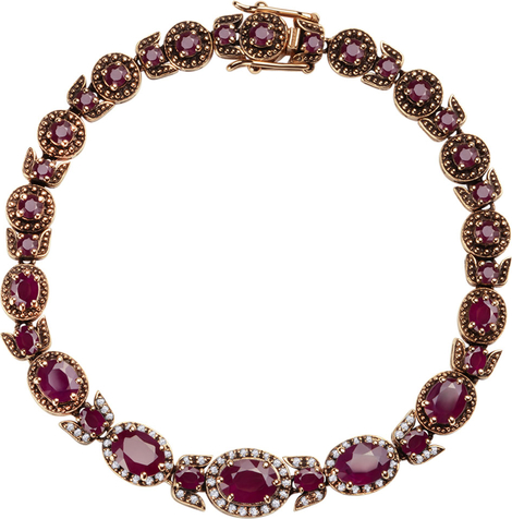 Wiktoriańska - Biżuteria Yes Bransoletka złota z rubinami i szafirami - Kolekcja Wiktoriańska