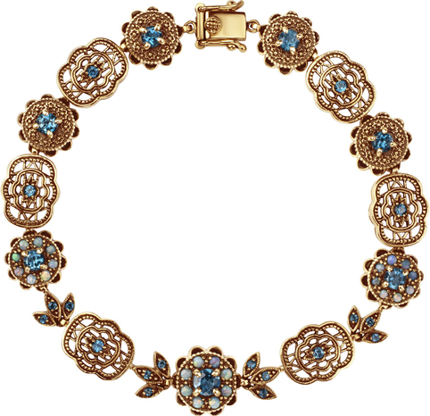 Wiktoriańska - Biżuteria Yes Bransoletka złota z topazami i opalami - Kolekcja Wiktoriańska